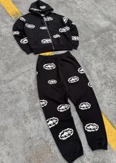 corteiz denim tears セットアップ　パーカー　スウェット