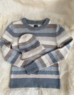 GAP ストライプセーターとニット帽セット XXS