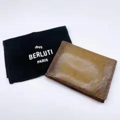 美品 ベルルッティ 名刺入れ カードケース レザー ブラウン メンズ 