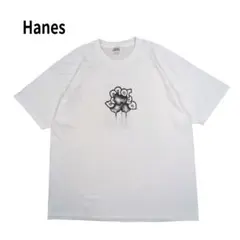 00s Hanes Tシャツ 半袖 ロゴ プリント ホワイト XL