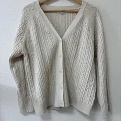 CLOSSHI ケーブル編みカーディガン　3L
