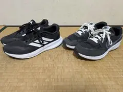 【2足セット】 Nike & アディダス 27cm 黒 通学用・洗い替えに