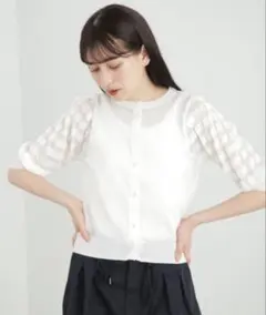 【極美品】【新品】JILLSTUART半袖カーディガン ホワイト
