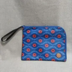 多機能収納ポーチ お薬手帳ケース 母子手帳ケース 撥水加工 青　マルチケース