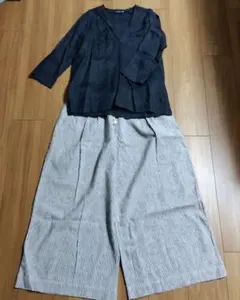 たろまる様専用　新品★キャトルセゾン★リネン混　ワイドパンツ