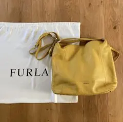FURLA エリザベス パンチング 2way ショルダーバッグ ライムイエロー 