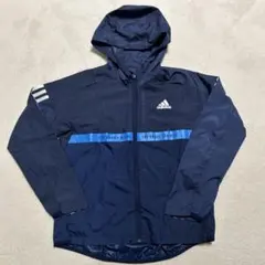 adidas ネイビー フード付きウィンドブレーカー　140