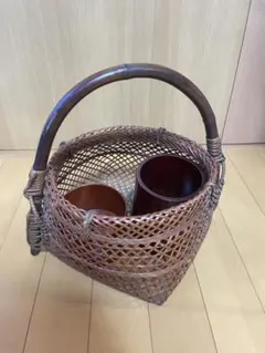 竹細工 竹製バスケットと容器セット 生け花