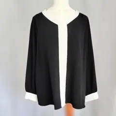 PISANO ブラック/ホワイト チュニック 長袖　L