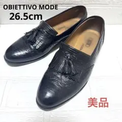 OBIETTIVO MODE タッセルローファー 黒 26.5cm