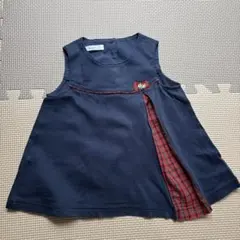 ファミリア　ネイビー リボン付き ワンピース　70