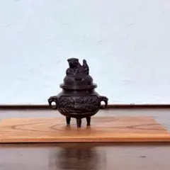 ⁠【蔵出し品】戦前 紫銅製 三足香炉 鳳凰×獅子 彫刻 中国美術 縁起物⁠ 蔵出し品】戦前 紫銅製 三足香炉 鳳凰×獅子 彫刻 中国美術 縁起物