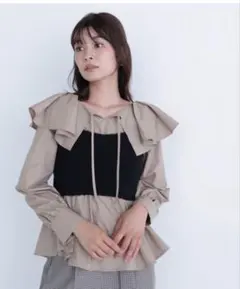 ビスチェセットラッフルブラウス NATURAL BEAUTY BASIC