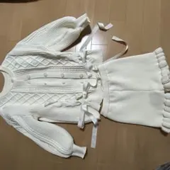 ホワイトケーブル編みセットアップ