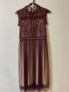 ワンピース　ドレス　ボルドー　Sサイズ　結婚式