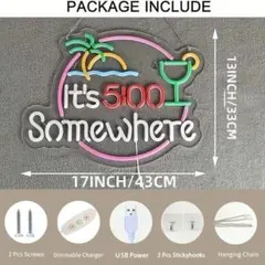 ネオン祭り大量仕入れ最安値セール・ヤシの木&マティーニ ネオンサイン管e