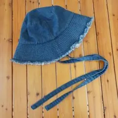 AZUL BY MOUSSY ストラップ付きフリンジデニムバケットハット