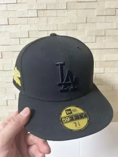 New Era LA ブラックベースボールキャップ