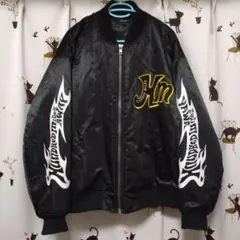 ブルゾン　MA-1　刺繍　プリント　中綿入り　CHIP CLIP　M