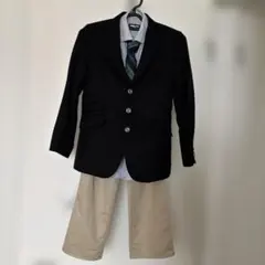 フォーマルスーツ 150、160cm 黒 ベージュパンツ
