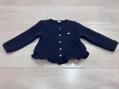 【110cm】プティマイン キルティング　ジャケット 中綿　アウター フリル