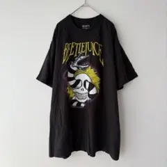 ⭐️ビートルジュース Tシャツ クルーネック半袖 スカルグラフィック XL 黒 綿
