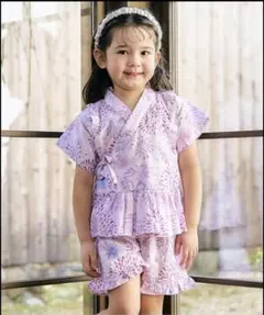 新品タグ付　アプレレクール　はんなりGIRLS甚平　ピンク　90cm