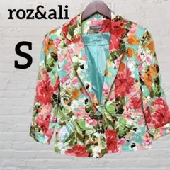 roz&ali 【S】フラワープリント ジャケット ブレザー 春夏 カラフル