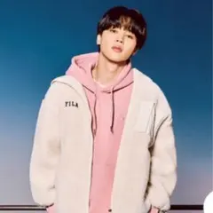 BTS着用　FILA フリースジャケット Mサイズ クリーム