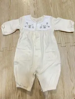 くま柄　クリーム色ツーウェイ・ドレスオール　50 60