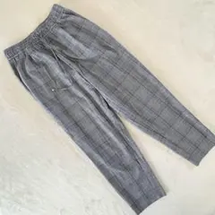 ジーユー　テーパードアンクルパンツ　ウエストゴム　イージーパンツ　チェック柄　M