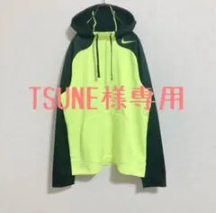 【ロゴ刺繍】NIKE ナイキ　プルオーバーパーカー　状態良好　蛍光黄色　L