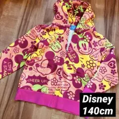 140 ディズニー 公式 ミニー 総柄 パーカー 長袖 女の子 ディズニーランド