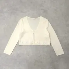 Aveniretoile 裾レースボレロ ビーズ 刺繍 結婚式 カーディガンのサムネイル