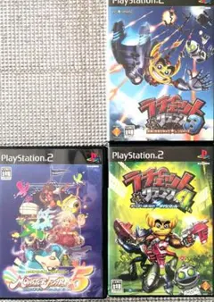 動作確認済PS2 ソフト3本　ラチェクラ3と4　モンスターファーム5