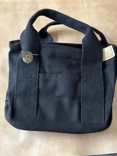 整理整頓に便利 キャンバス ミニトートバッグ 仕切り付き 通学 通勤 ブラック