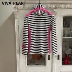 VIVA HEART ビバハート 長袖シャツ 40 ボーダー ハイネック ゴルフ