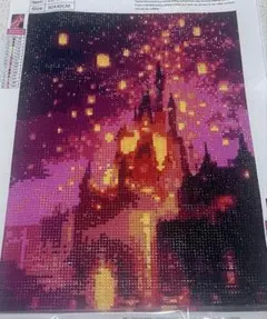 ダイヤモンドアート 完成品 城 ランタン 30×40