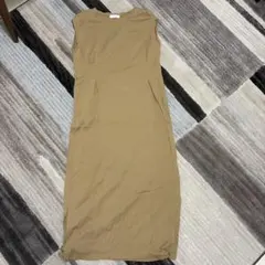 ノースリーブ ロングワンピース ベージュ