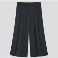 ■ユニクロ ライトポンチクロップドフレアパンツ 黒 イージーパンツ レディース