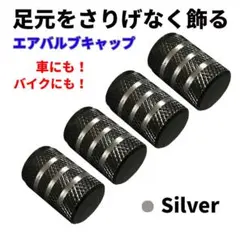 2輪 4輪 共通 アルミ エアバルブキャップ　シルバー4個 愛車 足元のお洒落♪