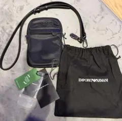 EMPORIO ARMANI ミニショルダーバッグ スマホショルダーナイロン 黒