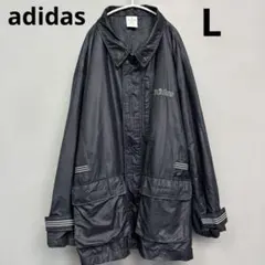 アディダス刺繍トラックジャケット古着ジャージトップ デサント　ナイロン　L