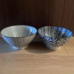 波佐見焼　和食器 丼 2個セット 藍色模様　アクタス　ACTUSのサムネイル