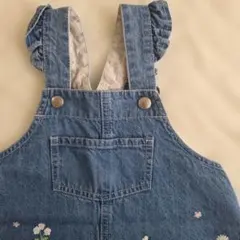 【SLAP SLIP】デニムワンピース　花柄　女の子　キッズ服　100cm