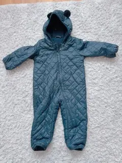 フード アウター 80 ネイビー　ユニクロ　ジャンバースーツ