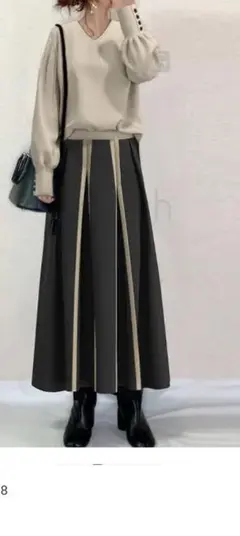 i NARA フレアロングスカート 黒