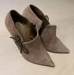 【美品】DIANA ダイアナ ショートブーツ ブーティ リボン サイドファスナー