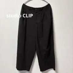 studio clip ワイドパンツ　ダークブラウン チェック　3L
