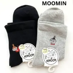 【MM22】ムーミン リトルミイ ゴム口ゆったり ワンポイント刺繍 靴下 2足のサムネイル